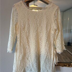 Motherhood Maternity Cream Lace Dress